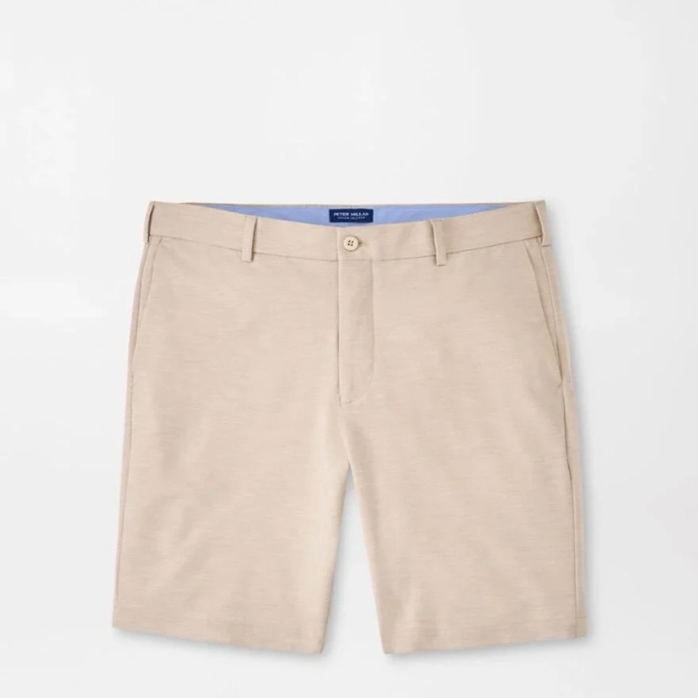 Peter Millar Men's Khaki Shorts Linen Blend Golf